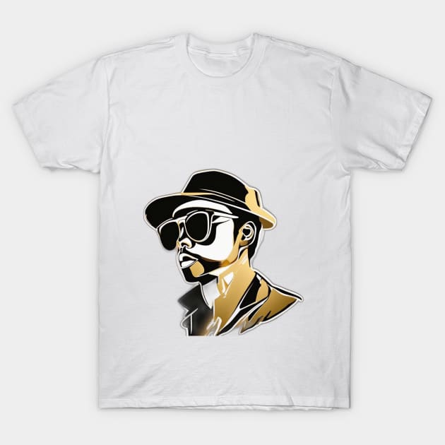 Golden Silhouette of a Stylish Gentleman No. 897 T-Shirt by cornelliusy